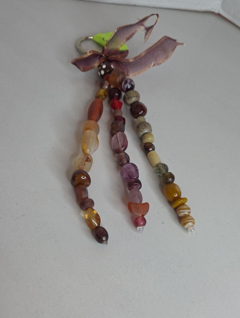 85 - Handmade Multicolor Bead Dangle Bag Charm